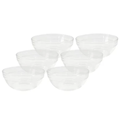 Afbeelding van Provance 6 x glazen kom Ø 9 cm schaaltjes dipschaal dessertschaal tapasschaal