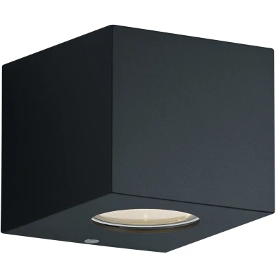 Afbeelding van Reality Leuchten Buitenwandlamp Cordoba R28222632, kunststof mat zwart, incl. 2x 2 watt LED, Up en Down verlichting met sjablonen