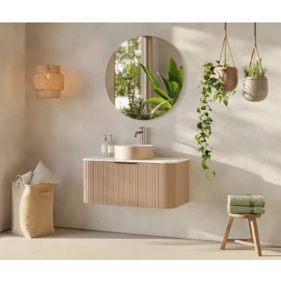 Afbeelding van Meubelset Differnz Olle 90 cm Eiken/Wit