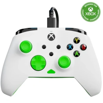 Afbeelding van Turtle Beach Rematch Core Wit/Groen Bekabelde Gamingcontroller Gelicentieerd voor Xbox Series X en S, One Windows PCs 2 Stops Impulstriggers, Audiobediening, Kabel van 2.5 m