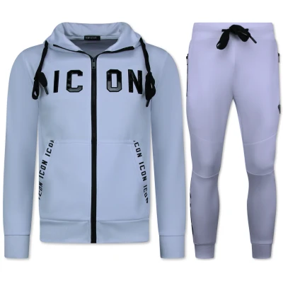 Afbeelding van ICON Joggingpak Trainingspakken Heren Huispak 11575 Wit
