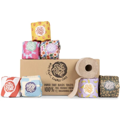 Afbeelding van The Good Roll Recycled Toiletpapier Cheerful Choice 2 laags 24 stuks