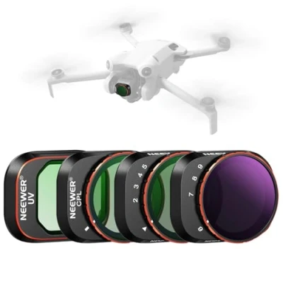 Afbeelding van Neewer Variabele ND filterset compatibel met DJI Mini 4 Pro, pack ND2 ND32 (1 5 stops)/ND64 ND512 (6 9 stops) Limited VND/CPL/UV filter, multi gecoat HD optisch glas/aluminium frame