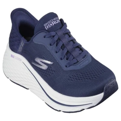 Afbeelding van Skechers Womens Max Cushioning Elite 2.0 Vanish Handsfree Slip ins Sneaker, Marineblauw/Lavend, 7