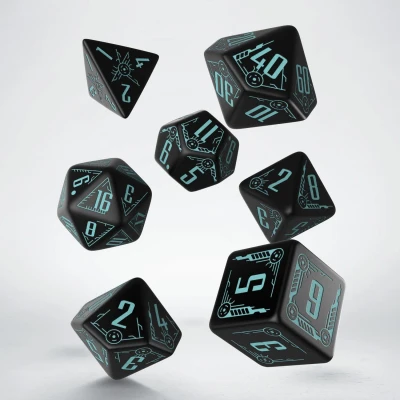 Afbeelding van Q Workshop SGAL67 Galactische zwart blauwe dobbelsteenset (7 stuks)
