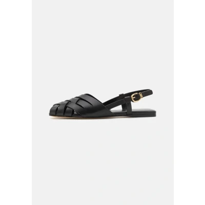 Afbeelding van Michael Kors Irene Sling FLAT Peeptoe ballerina&#039;s, Dames, Maat: 37, Black Leer