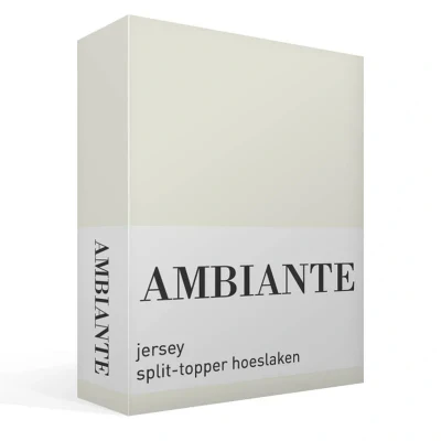Afbeelding van Hoeslaken Lits Jumeaux 160x200 Ambiante Jersey Off White 2 Persoons
