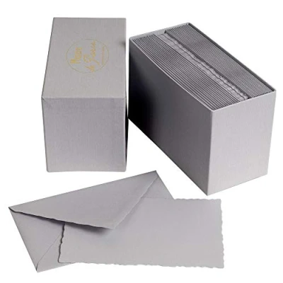 Afbeelding van Clairefontaine Ref 92328L G.Lalo &quot;Mode de Paris&quot; Correspondentie Set 30 x Kaarten (300gsm, 9,7 15,2cm) + Gevoerde Enveloppen met Gummed Randen (10 15,8cm) Grafietgrijs