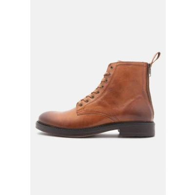 Afbeelding van Nobrand Veterboots, Heren, Maat: 41, Cognac Leer
