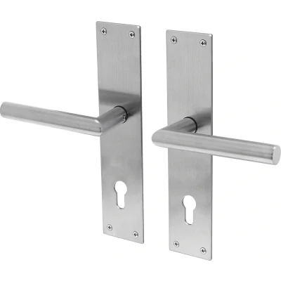 Afbeelding van Deurkruk Lavuzo Nuoro RVS Deurklink op schild PC72 Per set
