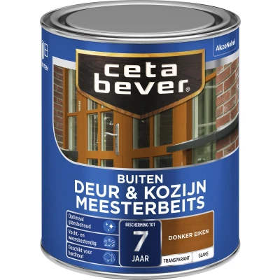 Afbeelding van Ceta Bever Transparant Meesterbeits Deur &amp; Kozijn 009 Donker Eiken Glans 0,75 liter Blanke lak Beits