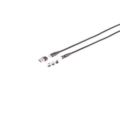 Afbeelding van Shiverpeaks S/CONN maximale connectiviteit USB C magneetkabel, 6in1, 540, PD 7 pins, 60W, zwart, 1m (1 m, 3.2 Gen 2), kabel