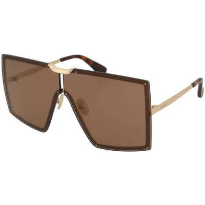 Afbeelding van Max Mara Donna MM0117 32E Occhiali da sole Metallo Oro Marrone Maschera Normale