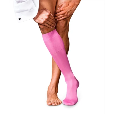 Afbeelding van FALKE No. 9 Pure Fil d Ecosse heren kniekousen roze (peony) Maat: 45 46