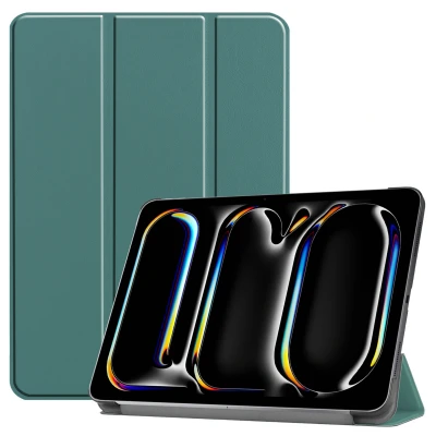 Afbeelding van iPad Pro 11 (2024) M4 Hoes: iMoshion Trifold Bookcase Donkergroen Kunstleder Tablet Hoezen