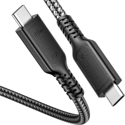 Afbeelding van ConnBull Thunderbolt 4 kabels 40 Gbps High Speed USB C overdrachtssnelheid 8K @60Hz Display/ 240W lading voor iPhone 15 Pro, Macbook, iMac enz., 1,8 m