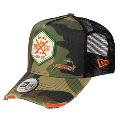 Afbeelding van New Era Distressed Hex Patch Camouflage A Frame Trucker Cap One Size