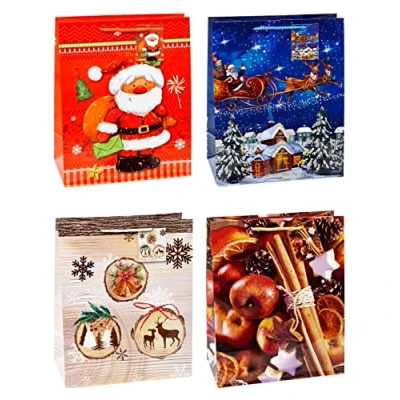 Afbeelding van TSI 84317 cadeauzakjes KERSTNACHTEN serie 7, 12 delige verpakking, grootte: groot (HxBxD 32 x 26 13,5 cm)