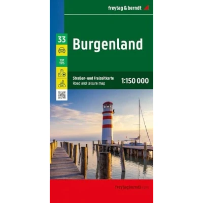 Afbeelding van Burgenland, Straßen und Freizeitkarte 1:150.000, freytag &amp; berndt: Mit Infos, Top Tips, Innenstadtpläne, Radrouten: OER 033 23