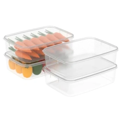 Afbeelding van Cetomo 3.5L* 4 voedselopslagcontainers, magnetron, vriezer en vaatwasmachinebestendig, lunchboxen, koelkast organizer bakken met deksel