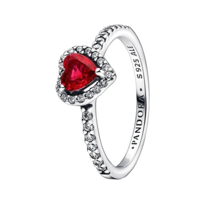 Afbeelding van Pandora 198421C02 Ring Sparkling Red Elevated Heart
