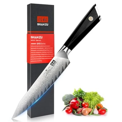 Afbeelding van SHAN ZU 15 cm Universeel Mes, AUS 10 Japans Damastmes Stalen 6 inch Koksmes, Ultrascherp Damascus Mes