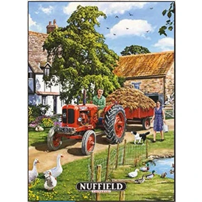 Afbeelding van Nuffield Universele Tractor en Trailer Klein Staal bord 200mm x 150mm (og)