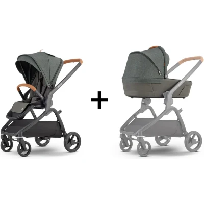 Afbeelding van Mutsy Flow Kinderwagen met Buggyzit en Reiswieg. Urban Green Cognac