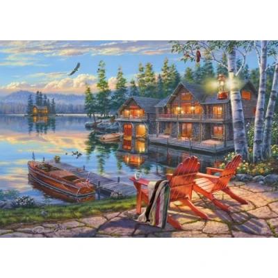 Afbeelding van Schmidt Spiele Darrel Bush Puzzel 1000 stukjes, Lake Loon, New York, 58530, meerkleurig