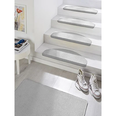 Afbeelding van Halfe Trapmat cy 15 Stuks 23x65 cm Grijs 123vloerkleed.nl is de online webshop voor vloerkleden en woonaccessoires.