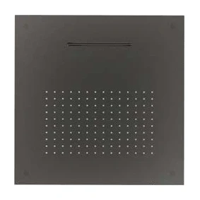 Afbeelding van SB Square 316 Regendouche inbouw met golf spray 38x38cm PVD gun metal 1208955326