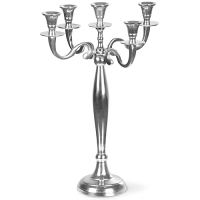 Afbeelding van Gräfenstayn Kandelaar, aluminium, 1, 3 of 5 armig, 40, 60 78 cm, zilver, zwart, wit goud