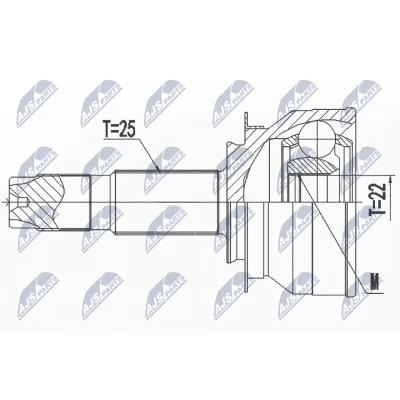 Afbeelding van Homokineet reparatie set, aandrijfas NTY NPZ CH 040