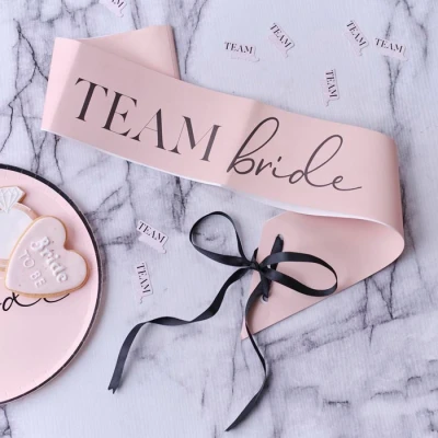 Afbeelding van Ginger Ray Sjerp Team Bride roze zwart (6 stuks)