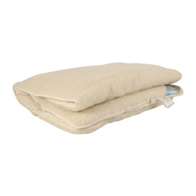Afbeelding van Snoozing Texel Wol Onderdeken Eenpersoons 90x210 cm Wit