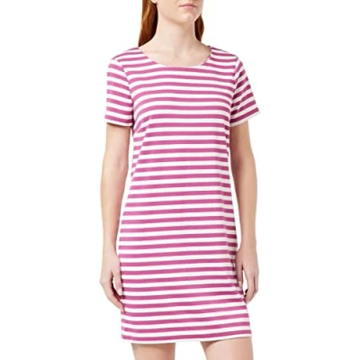 Afbeelding van Vila VITINNY New S/S Jurk NOOS Jurk, Magenta Haze/Stripes: Sneeuwwit H/H, M