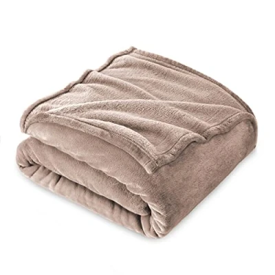 Afbeelding van Fleece Deken, Deken Een of Tweepersoons 160 x 210 cm, Kinderflanel Bed Super Zacht Beige