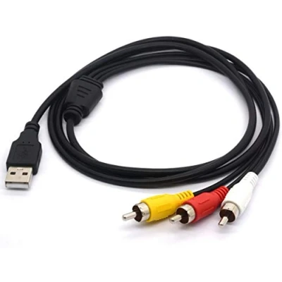 Afbeelding van USB naar 3RCA kabel, Mannelijk 3 RCA Mannelijke Splitter Lead Camcorder Audio Video AV Composiet Adapter Uitbreidingscode voor Mac PC TV M/M Converter 1.5M