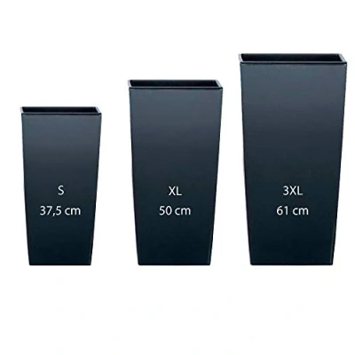Afbeelding van WELLHOME Urbi Square Altas Prosperplast, verpakking van 3 stuks (11,4/26,6/49 liter) kunststof, antraciet, met houder