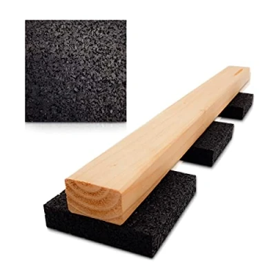 Afbeelding van My Plast Terraspads waterbestendige rubberen matten voor terrashout, belastbare bouwbeschermingsmat, 90 x 6 mm, 100 stuks