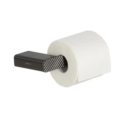 Afbeelding van Toiletrolhouder Geesa Shift Zonder Klep met Diagonaal Strepenpatroon Zwart