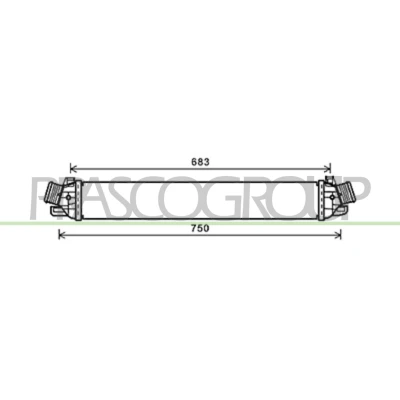 Afbeelding van Intercooler, inlaatluchtkoeler PRASCO AA344N003