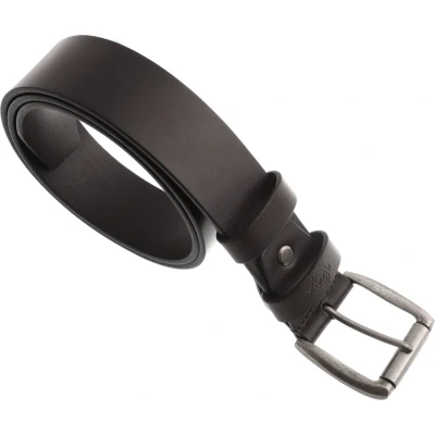 Afbeelding van Jeans Riem spijkerbroek heren Leer donker bruin Buffelleer Heren/dames riemen Taillemaat 120 cm Brede Stoere Luxe