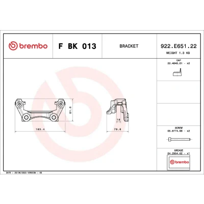 Afbeelding van Brembo Remklauwhouderset F BK 013