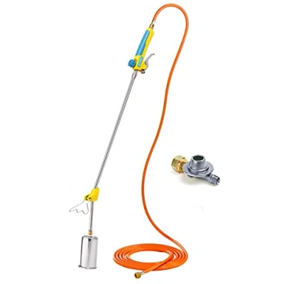 Afbeelding van GLORIA Thermoflamm BIO Professional PLUS SET gas ontvlamapparaat krachtig voor grote oppervlakken drukgasflesaansluiting onkruidbrander onkruidvrije tuin incl. drukregelaar