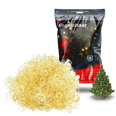 Afbeelding van TK Group Timo Klingler engelenhaar 15 g gouden oorbellen voor kerstdecoratie advent (goud)