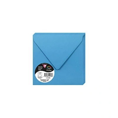 Afbeelding van Clairefontaine 5558C enveloppen, rubber, vierkant, 14 x cm, 120 g/m², kleur: turquoise, uitnodigingen voor evenementen en brieven, collectie pollen, premium papier, glad