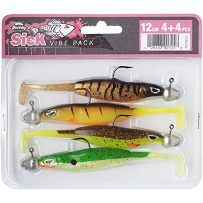 Afbeelding van Berkley Sick Vibe Pre Rigged Softbait 12cm (4 stuks) Shad