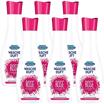 Afbeelding van Dr. Beckmann Wasgeur Rose, voor een frisse en langdurige geur, zonder wasverzachter geschikt alle textiel, verpakking van 6 (6 x 250 ml)