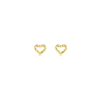 Afbeelding van 14K Geelgouden Oorknoppen Hart Gediamanteerd Design Elegant en Tijdloos
